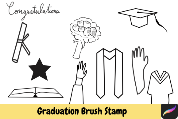 Enhancing Digital Celebrations with Graduation Procreate Brush Stamps IPAD