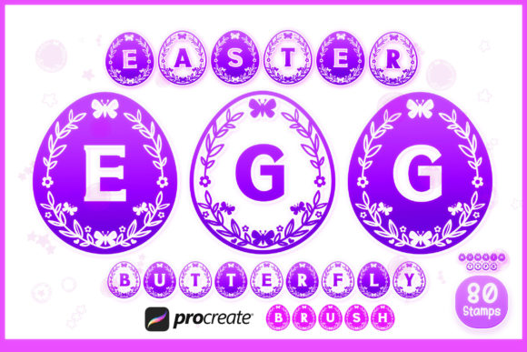 Procreate Brush Easter Egg Butterfly A-Z