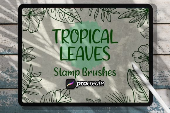 Tropical Leaves Stamp Brush Guide