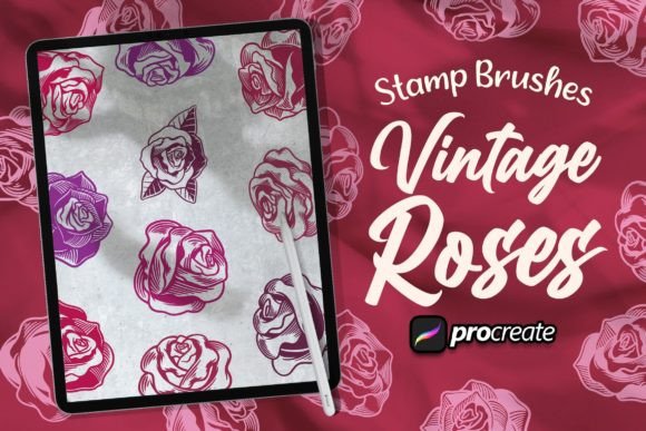 Vintage Roses Brush Stamp: Strategic Design Assets for Branding and Visual Communication