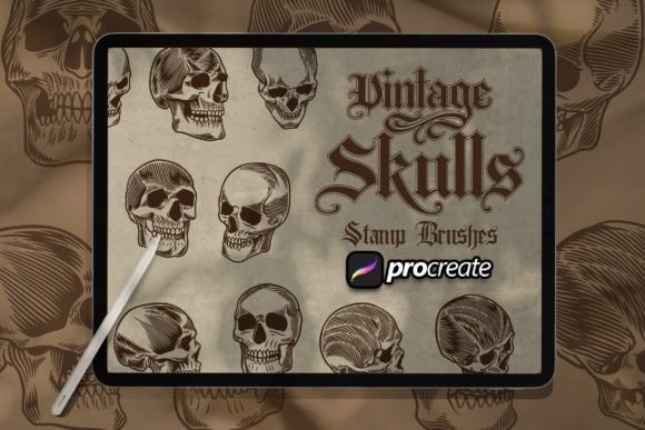 Vintage Skull Brush Stamp Guide